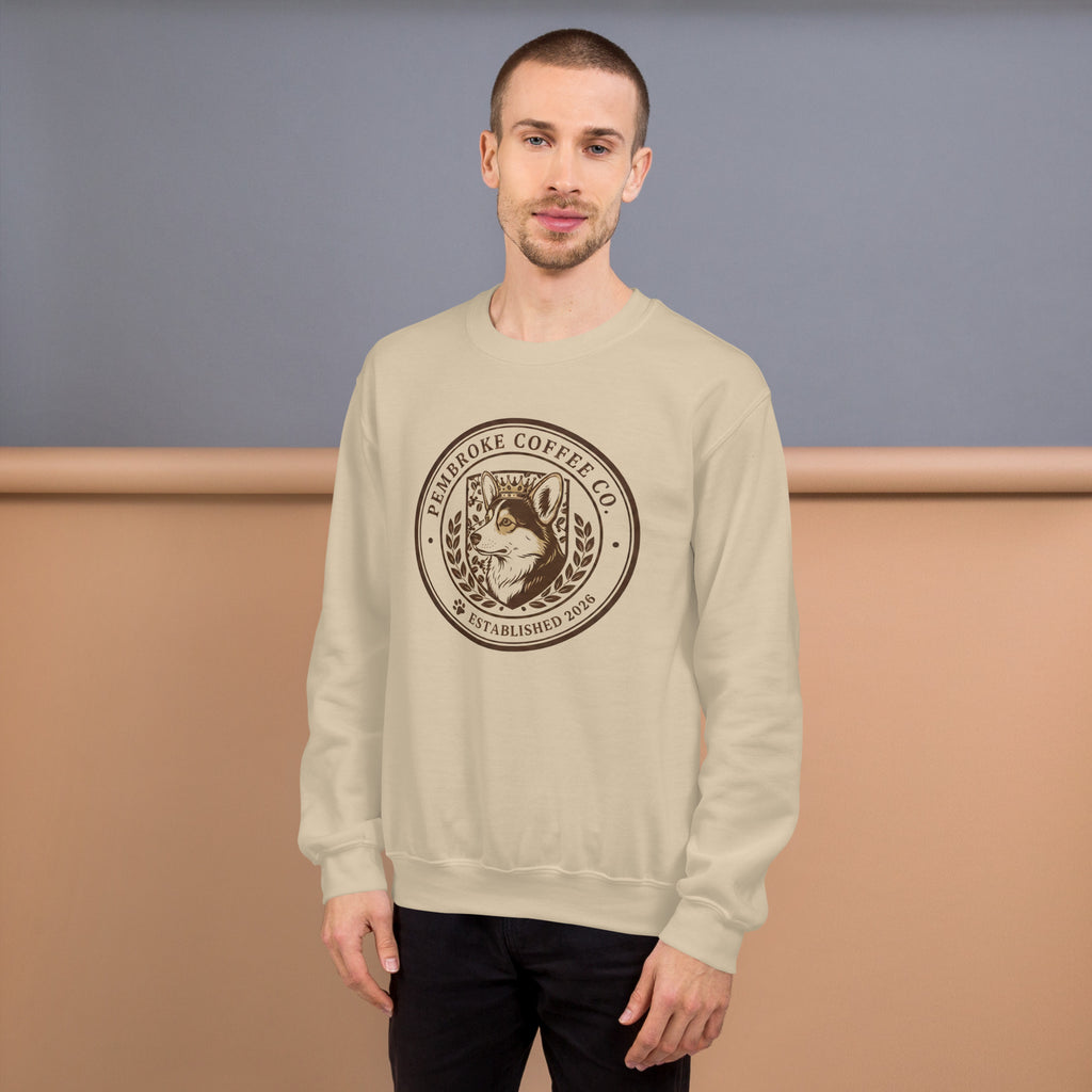 Unisex Sweatshirt featuring Pembroke Coffee Co logo in soft and warm fabric, perfect for colder months.