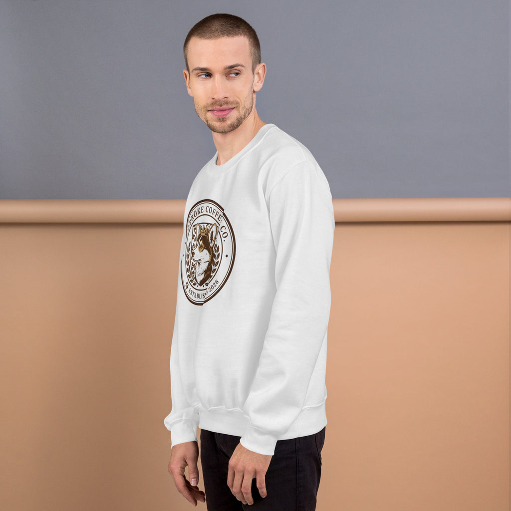 Unisex Sweatshirt worn by a model in a casual setting, showcasing its soft feel and classic fit.