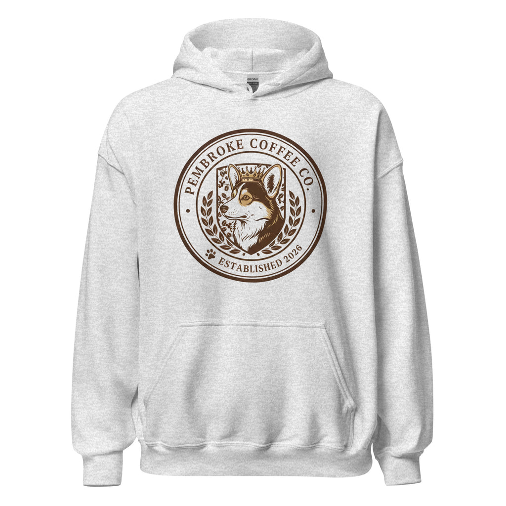 Unisex Hoodie featuring Pembroke Coffee Co logo with a stylish design, perfect for cozy evenings.