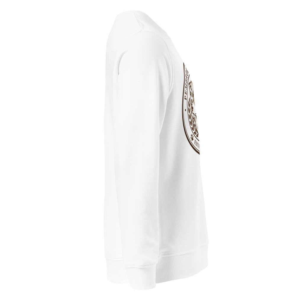 Side view of a Unisex organic sweatshirt featuring a stylish design and made of eco-friendly materials.