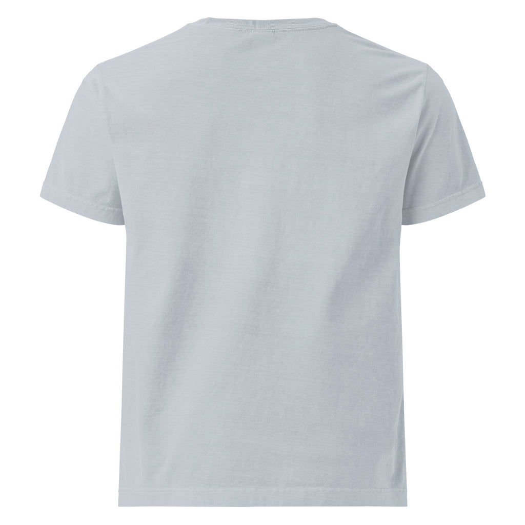 Back view of a Unisex oversized t-shirt in soft, vintage-washed fabric, perfect for casual layering.