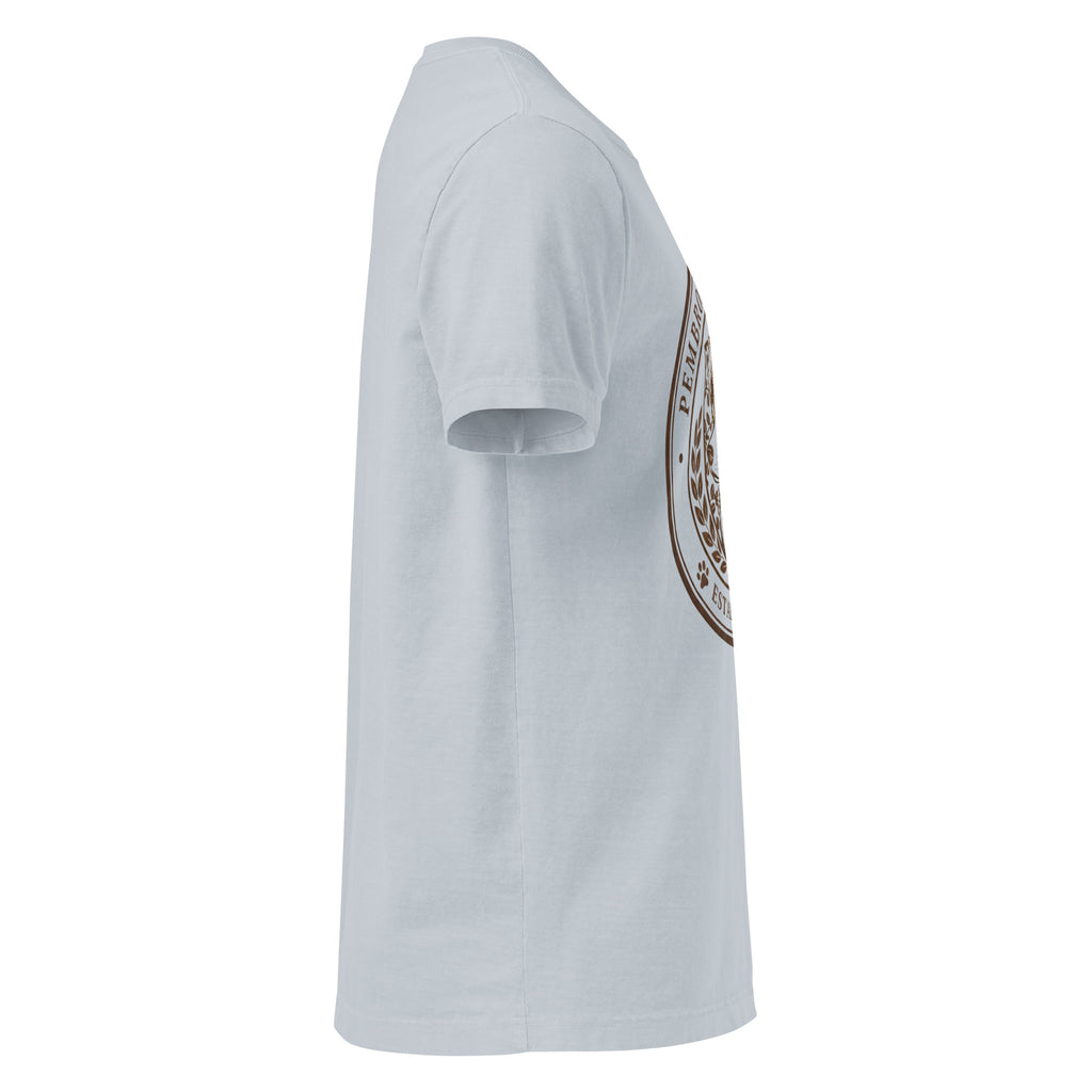 Unisex oversized t-shirt shown from the side, featuring a vintage-washed look and comfortable fit.