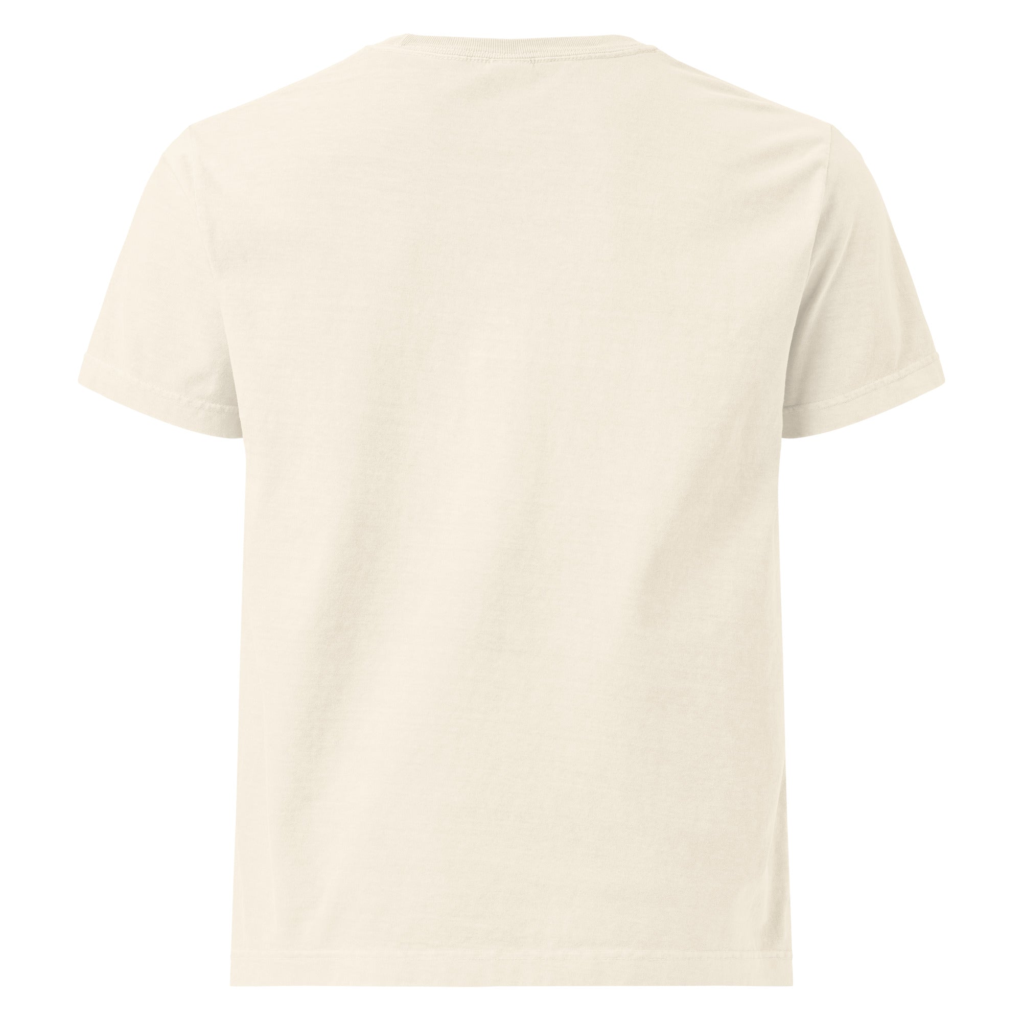 Back view of a unisex oversized t-shirt in soft, vintage-washed fabric. Perfect for casual streetwear.