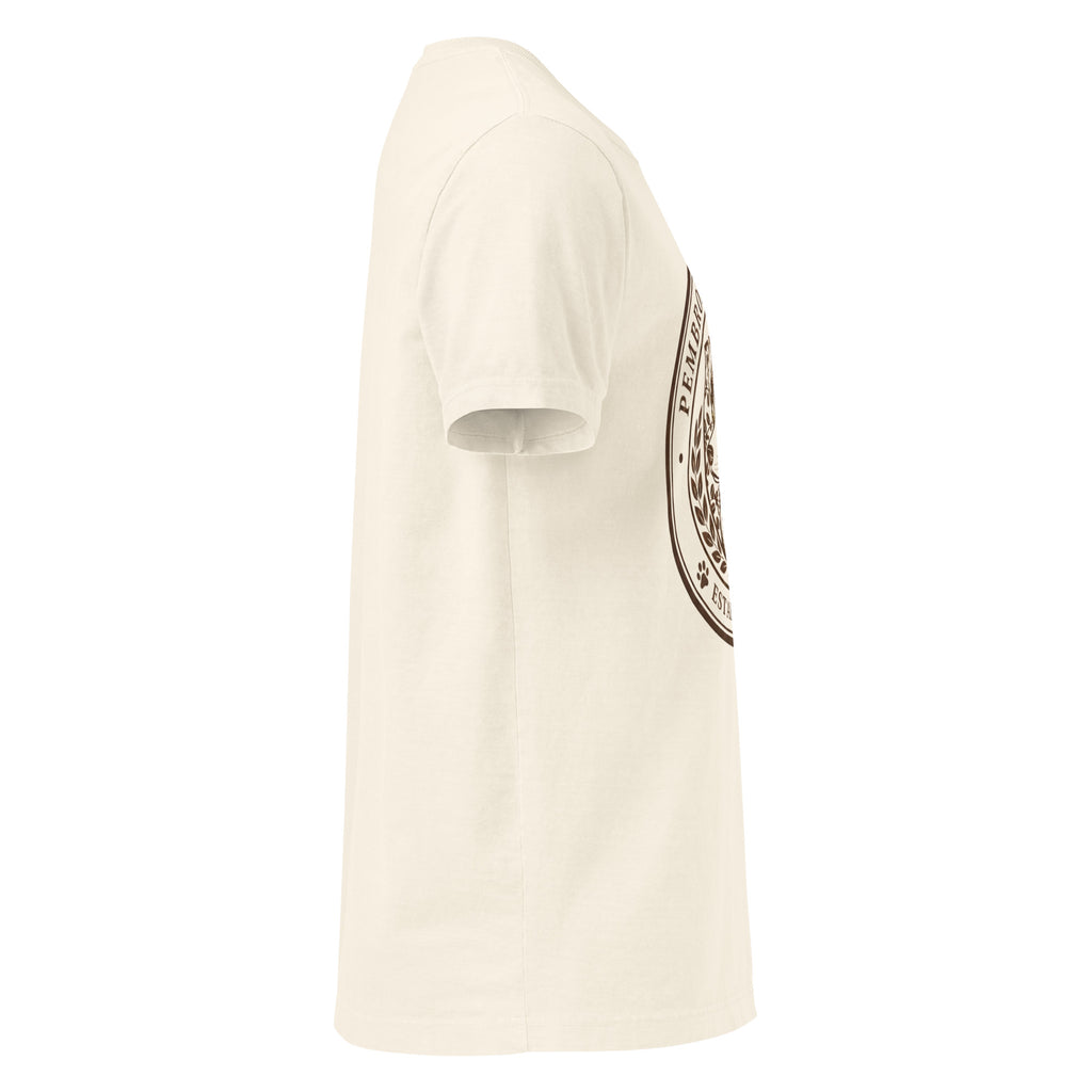 Unisex oversized t-shirt shown from the side, featuring a vintage wash and soft, structured cotton fabric.