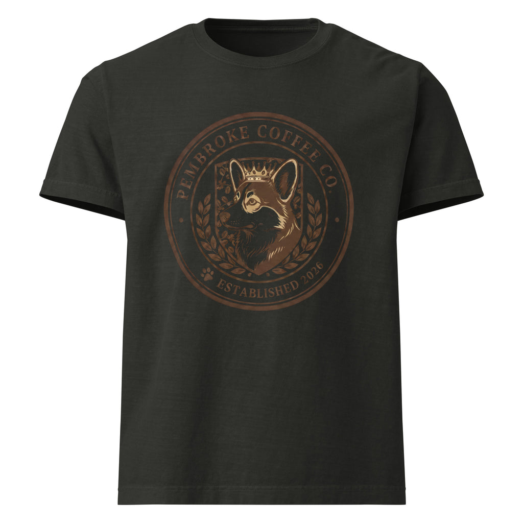 Unisex oversized t-shirt featuring Pembroke Coffee Co logo with a vintage design.
