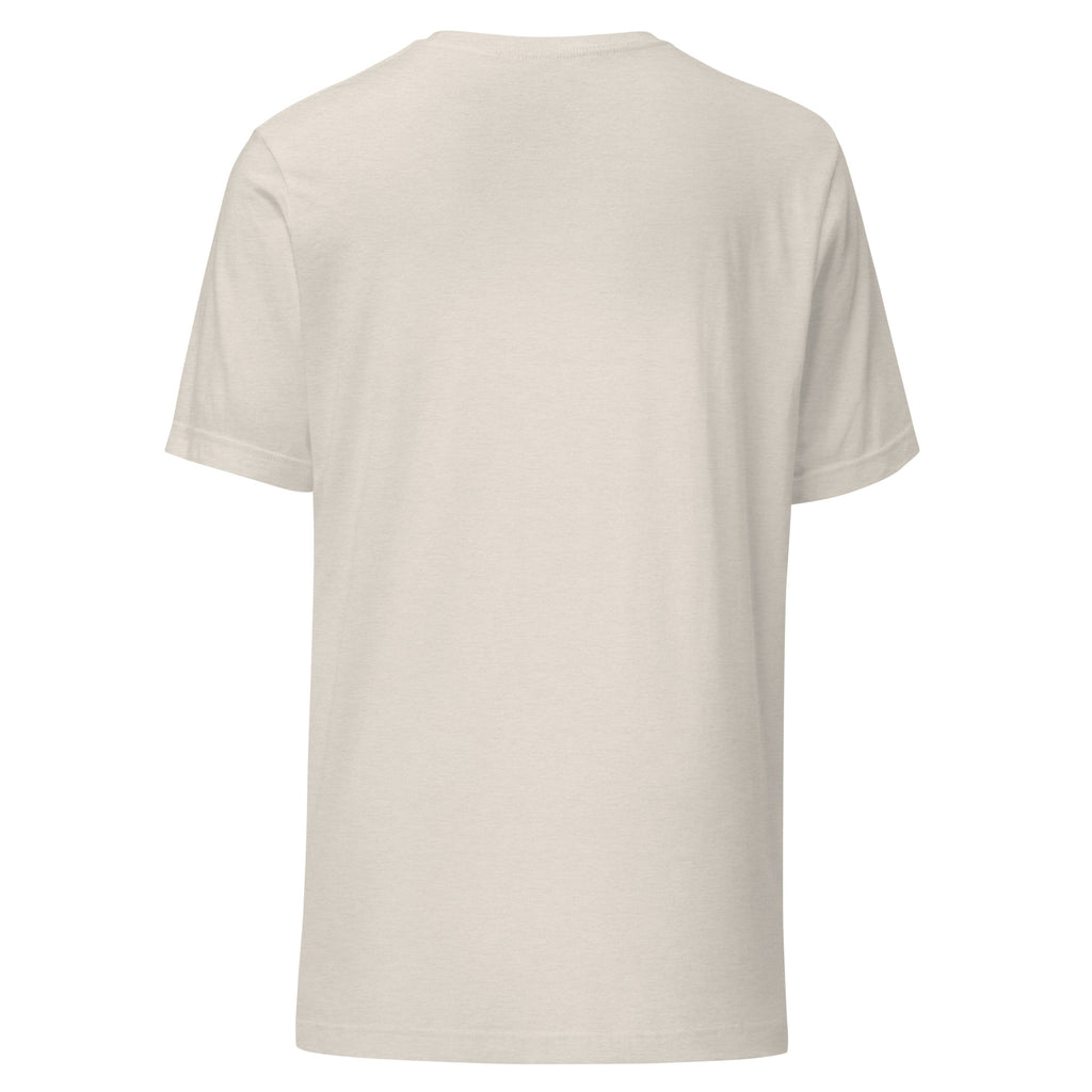 Back view of a Unisex t-shirt made from soft, lightweight 100% cotton, perfect for comfort and style.