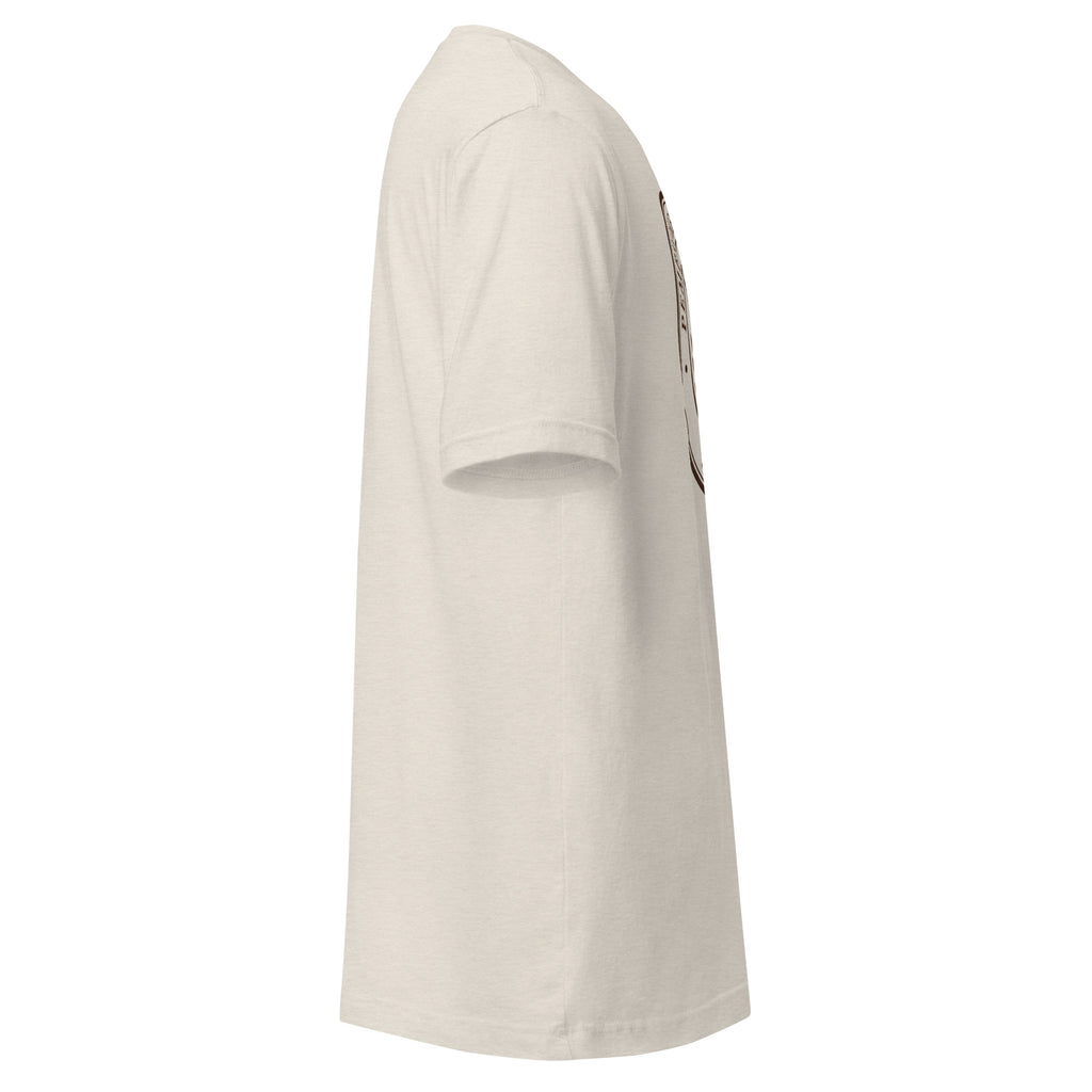 Side view of a soft and lightweight Unisex t-shirt made of 100% combed cotton, showcasing its comfortable fit.