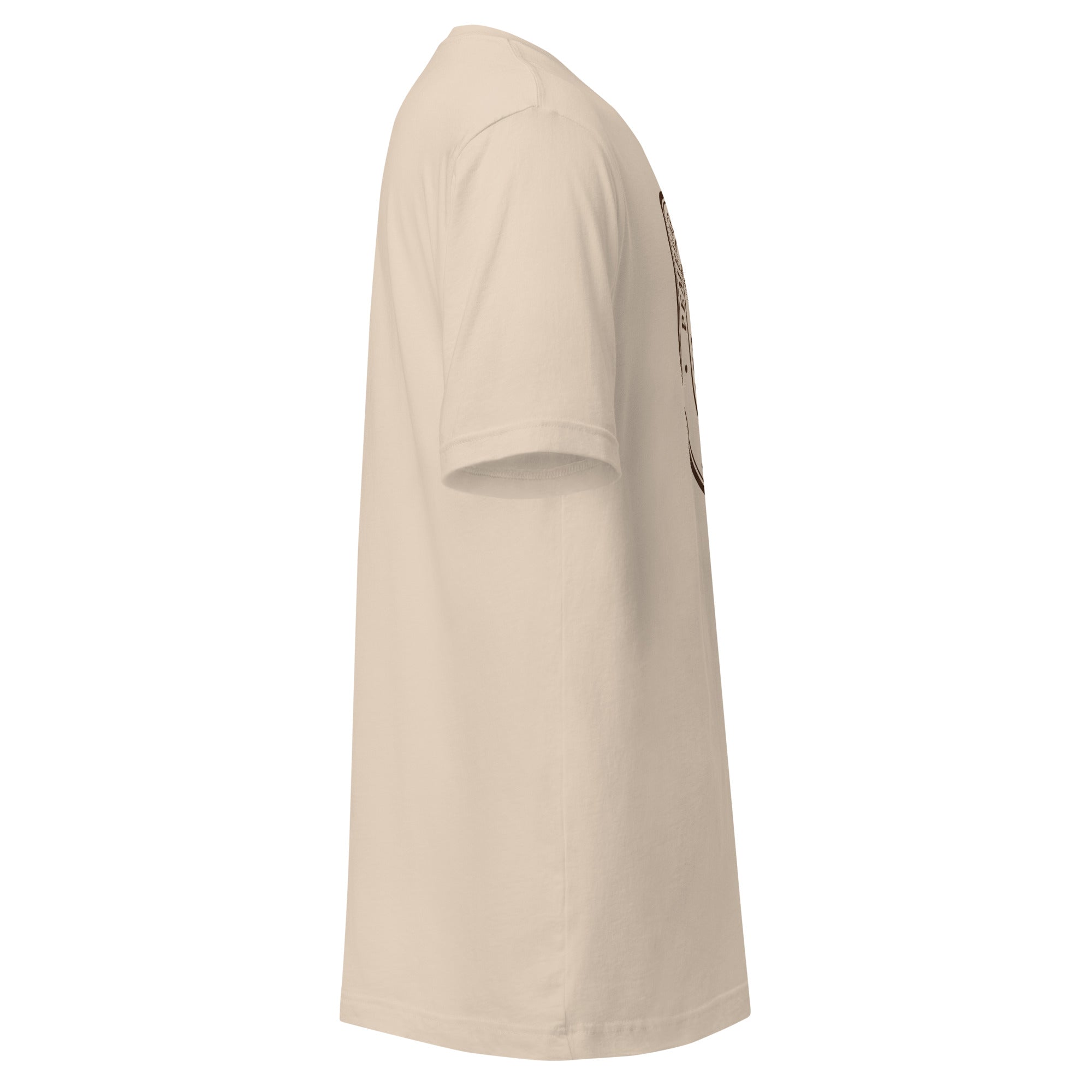 Side view of a Unisex t-shirt showcasing its soft fabric and comfortable fit.