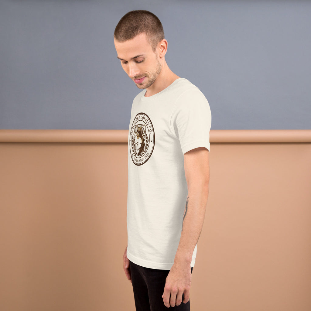 Unisex t-shirt displayed on a model, highlighting soft fabric and stylish design.