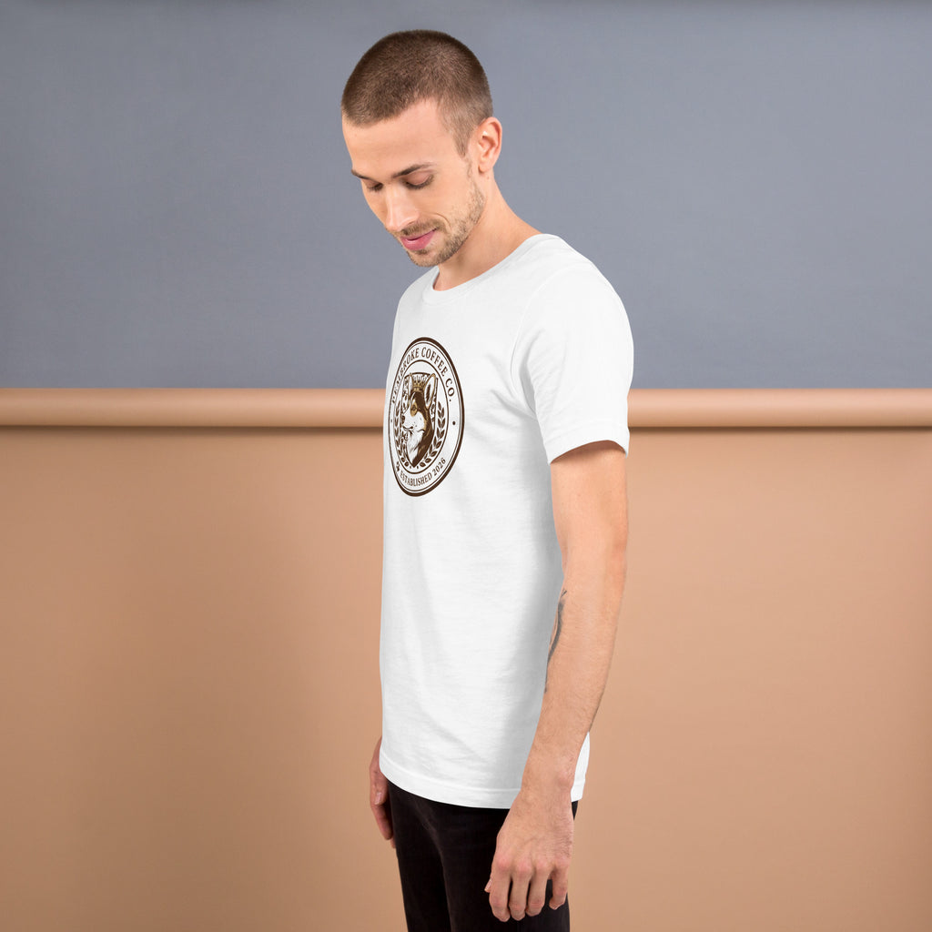 Unisex t-shirt displayed on a model showcasing the design and fit in a stylish setting.